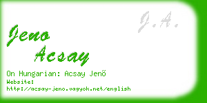 jeno acsay business card